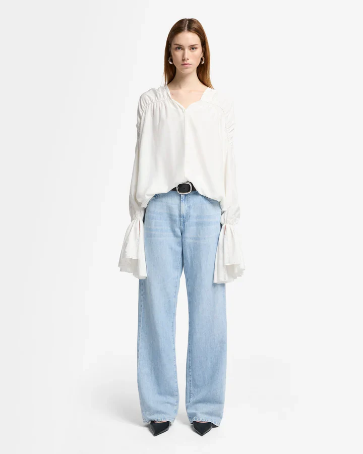 7 FOR ALL MANKIND- WOMEN'S INDIGO LINEN TESS TROUSER - Image 2