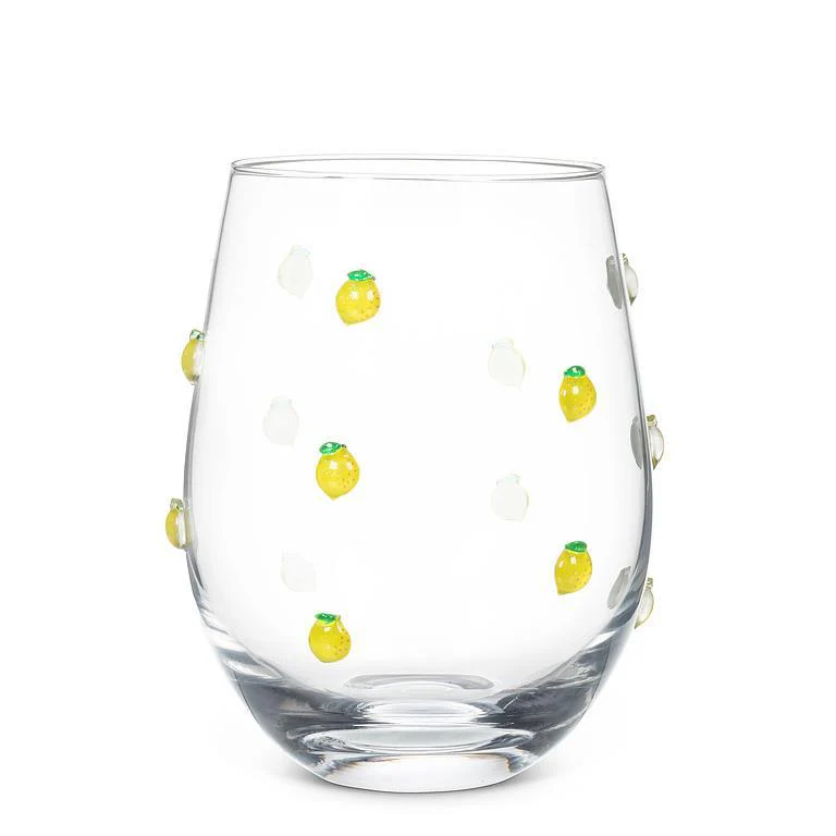 ABBOTT - STEMLESS WINE GLASS W/LEMONS