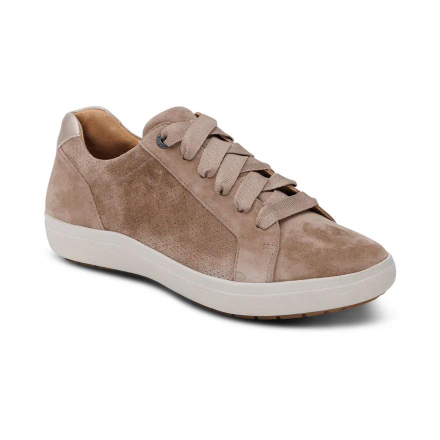 AETREX- WOMEN'S COURTNEY TAUPE LACE-UP SNEAKER - Image 2