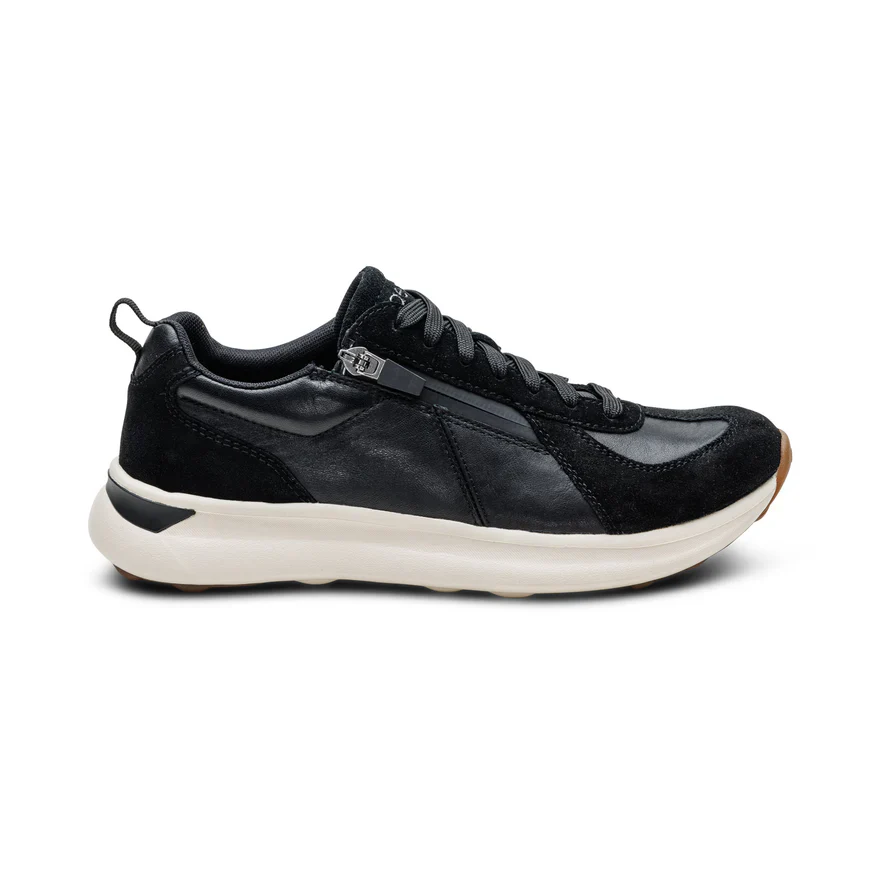 AETREX- WOMEN'S ELISE BLACK ARCH SUPPORT SNEAKER