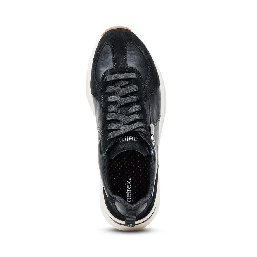 AETREX- WOMEN'S ELISE BLACK ARCH SUPPORT SNEAKER - Image 5