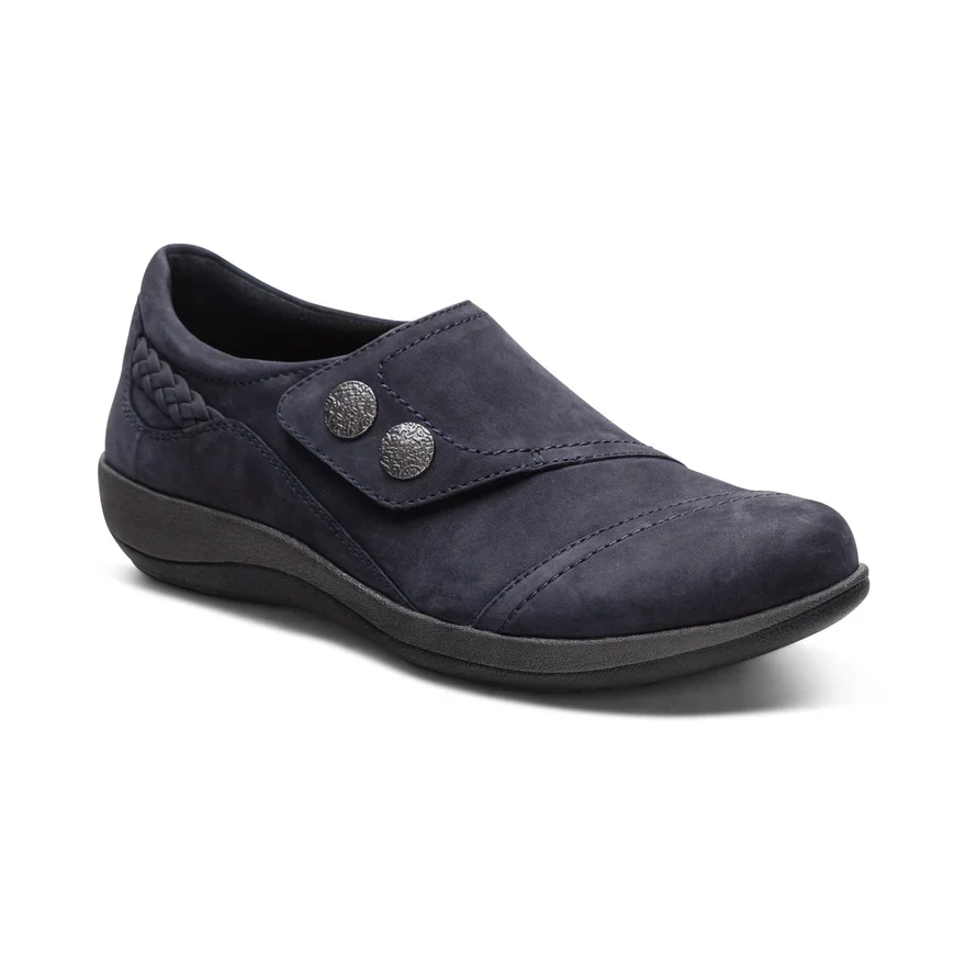 AETREX- WOMEN'S KARINA MONK STRAP NAVY SHOE - Image 2