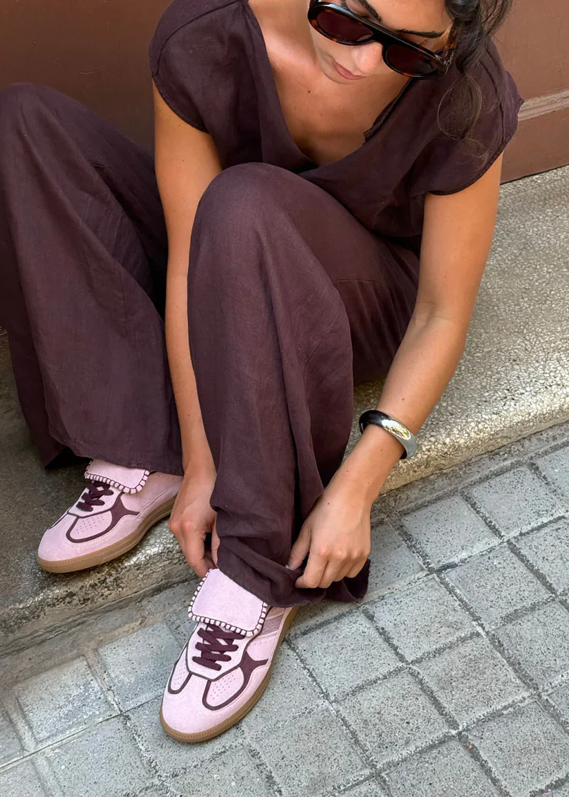ALOHAS - WOMEN'S CLUB SUEDE PINK LEATHER SNEAKERS - Image 6