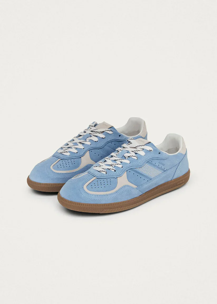 ALOHAS - WOMEN'S RIFE CORNFLOWER BLUE CREAM LEATHER SNEAKERS - Image 2