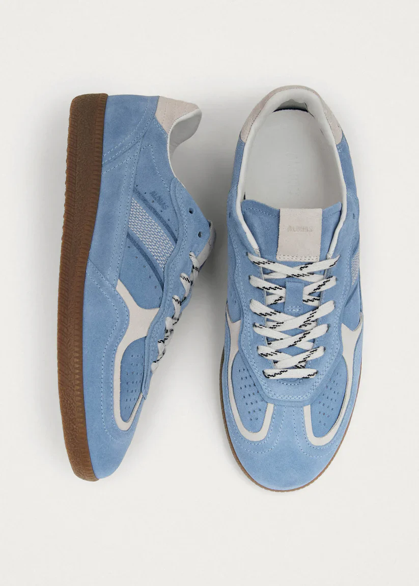ALOHAS - WOMEN'S RIFE CORNFLOWER BLUE CREAM LEATHER SNEAKERS - Image 3