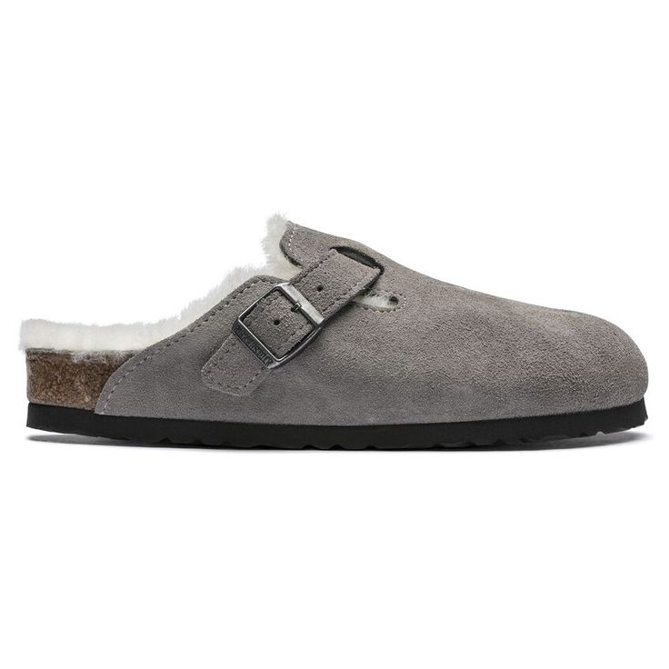 BIRKENSTOCK- BOSTON SHEARLING SUEDE LEATHER CLOG