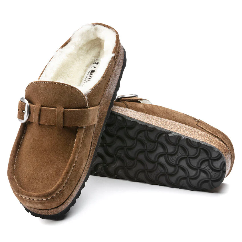 BIRKENSTOCK- BUCKLEY SHEARLING SUEDE LEATHER SHOE - Image 4