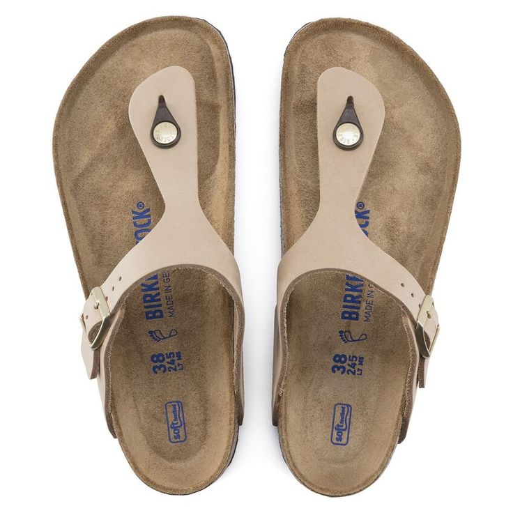 BIRKENSTOCK- GIZEH SOFT FOOTBED NUBUCK LEATHER SANDAL - Image 3