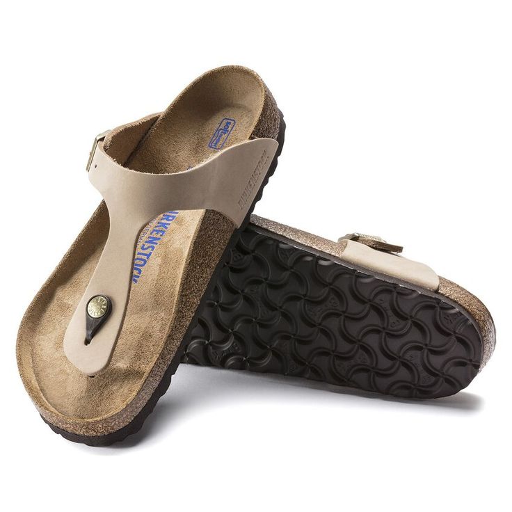 BIRKENSTOCK- GIZEH SOFT FOOTBED NUBUCK LEATHER SANDAL - Image 4