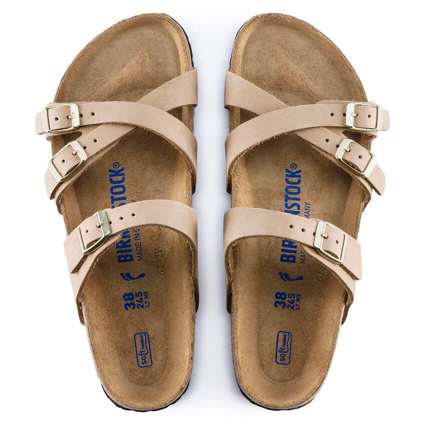 BIRKENSTOCK- FRANCA SOFT FOOTBED NUBUCK LEATHER SANDAL - Image 4