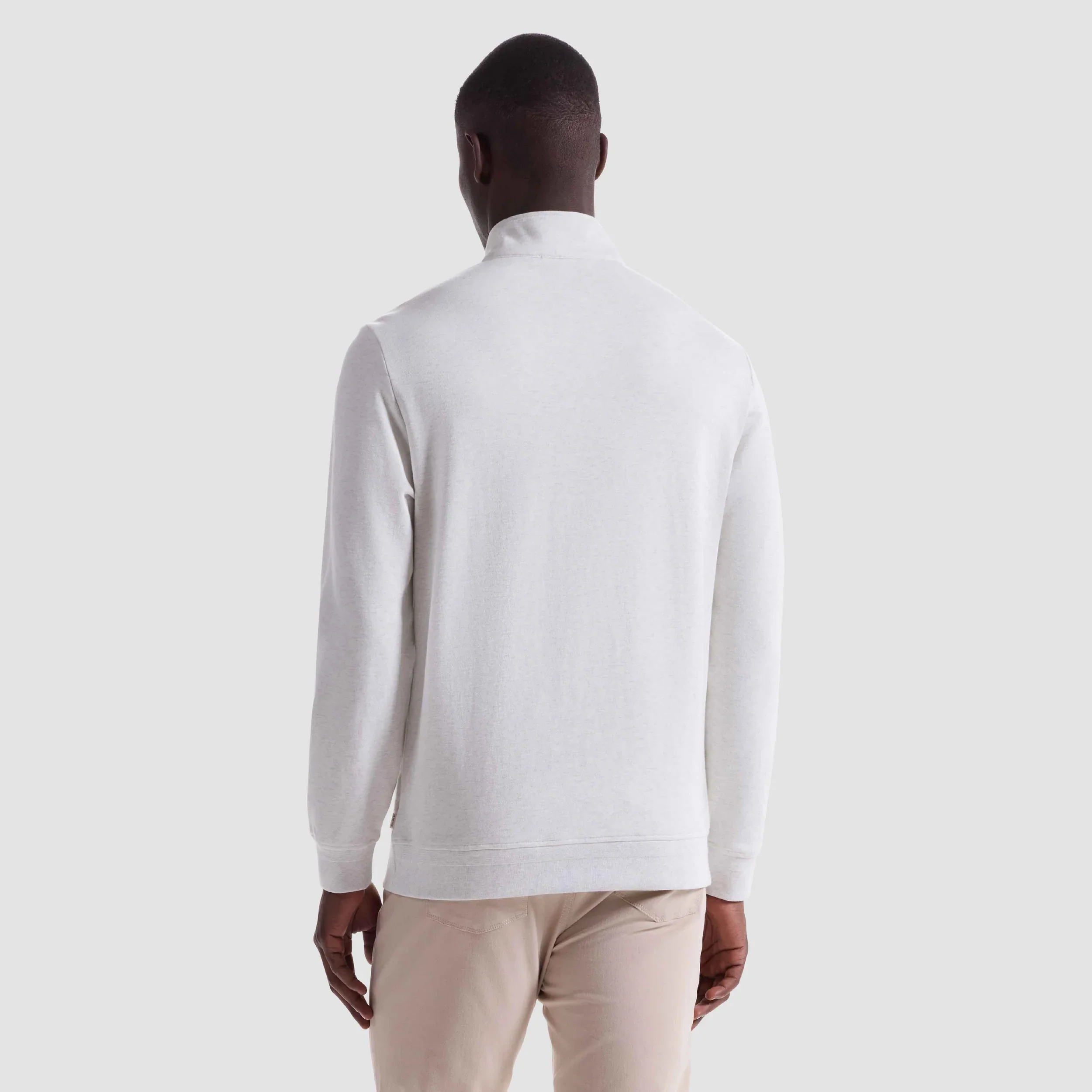 BUGATCHI - MENS Chevron Melange Quarter Zip Pullover - Image 2