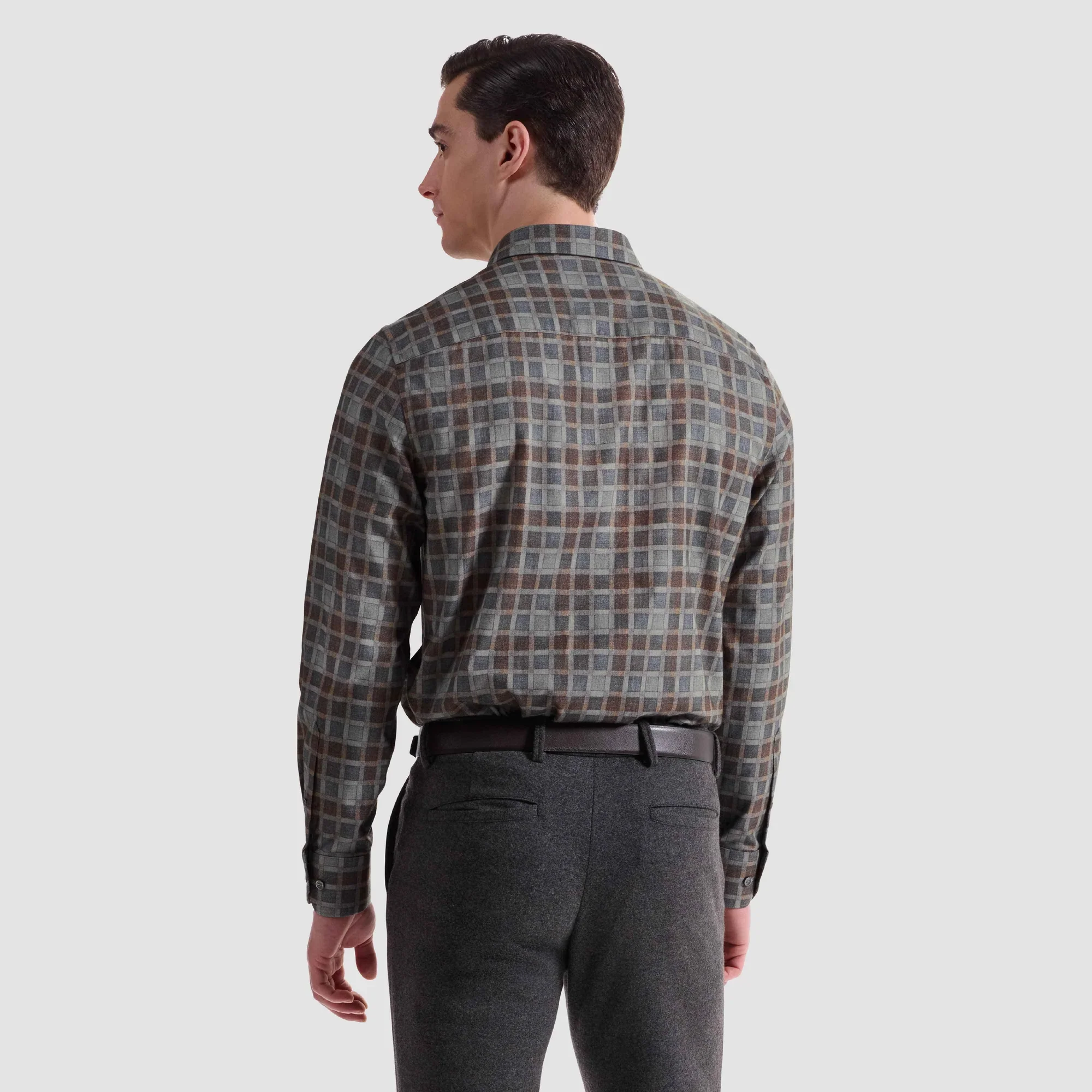 BUGATCHI- MEN'S JULIAN WINDOWPANE SHIRT - Image 2