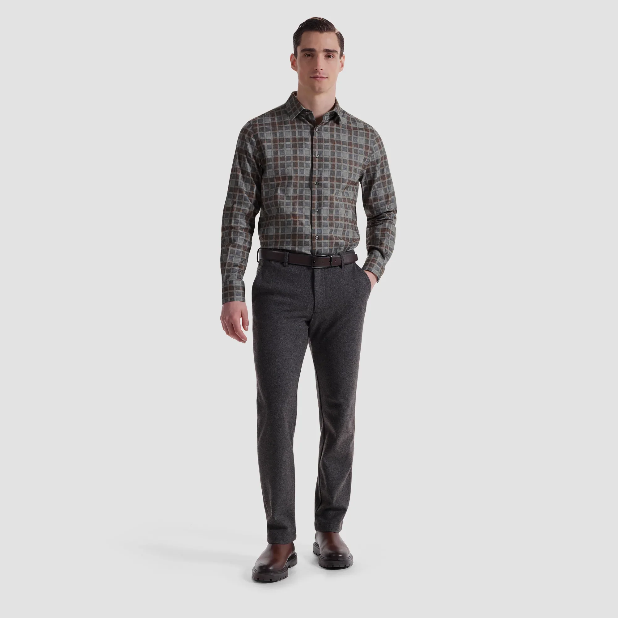 BUGATCHI- MEN'S JULIAN WINDOWPANE SHIRT - Image 3