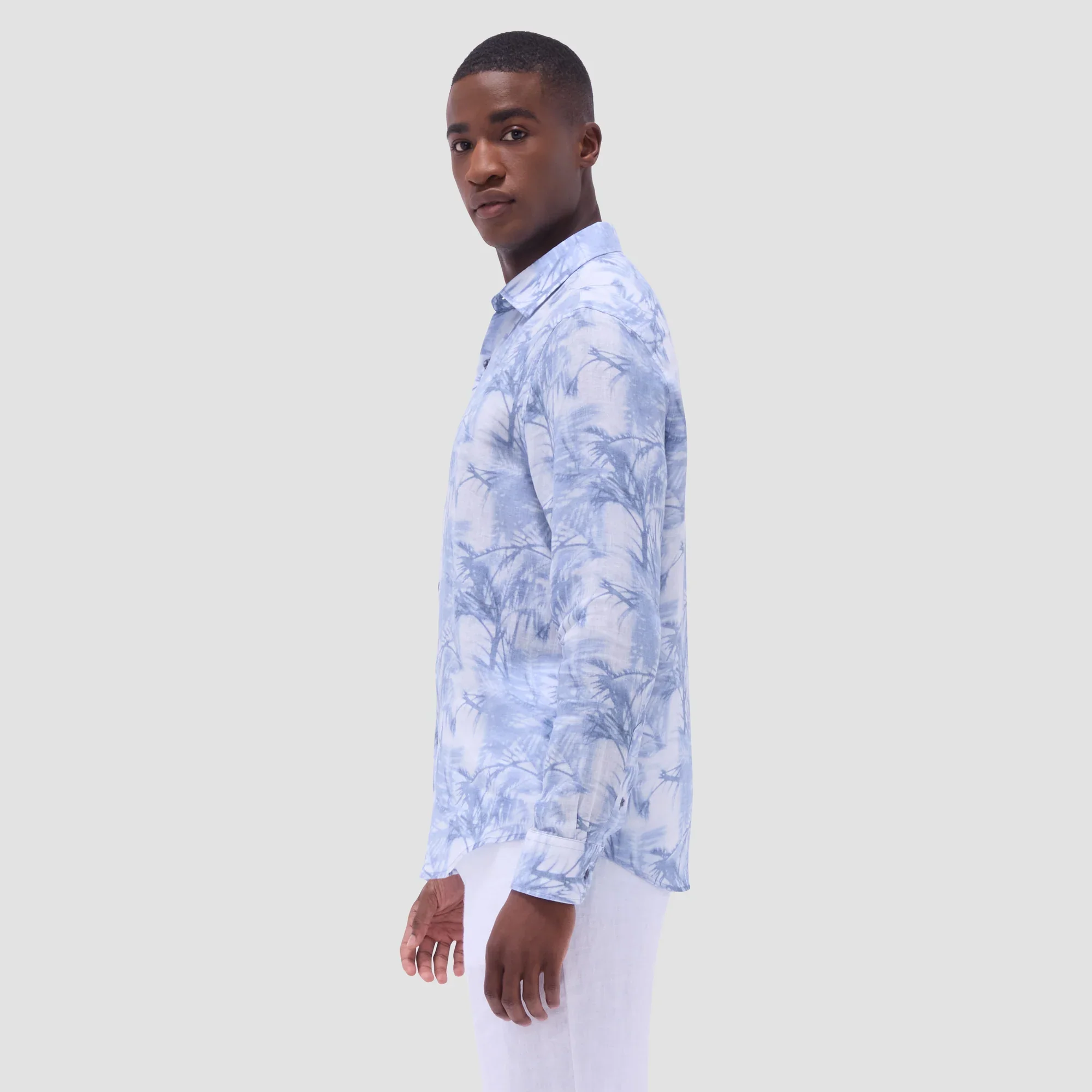 BUGATCHI- Men's Julian Palm Tree Shirt - Image 2