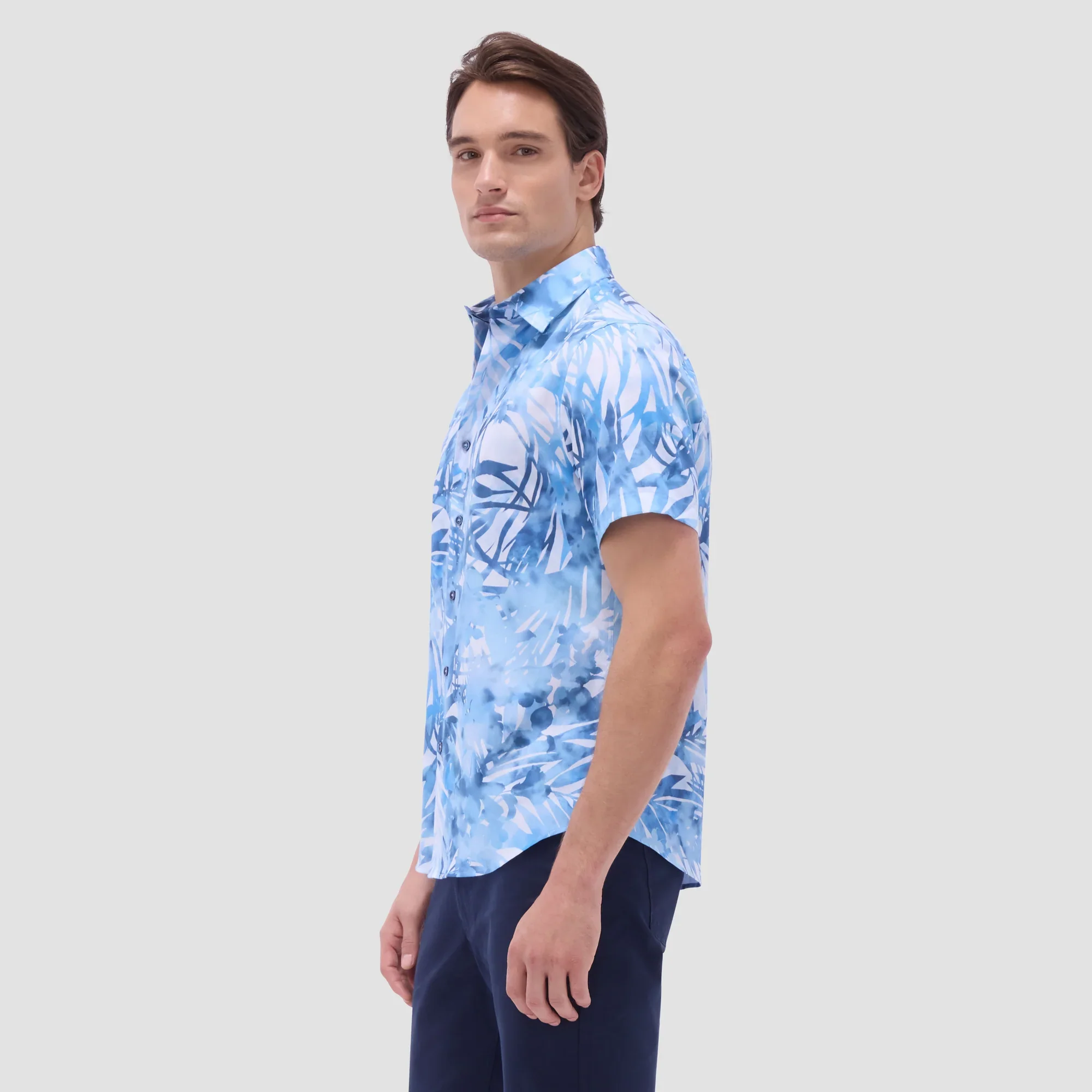 BUGATCHI- Men's Orson Floral Short-Sleeve Shirt - Image 2