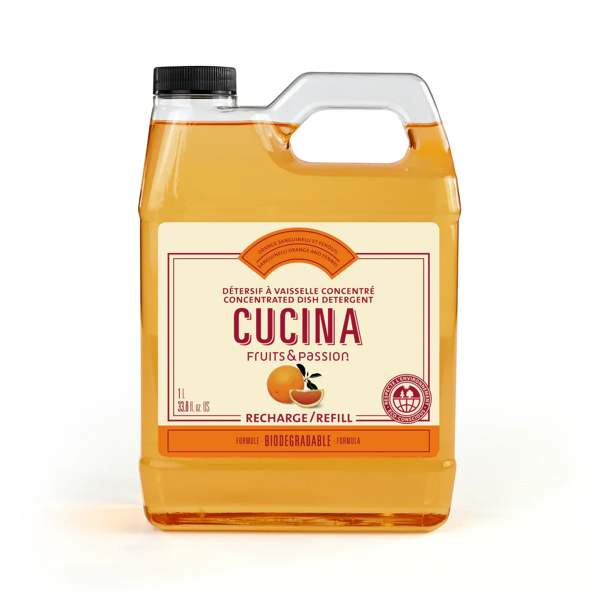 CUCINA - DISH DETERGENT SANGUINELLI ORANGE AND FENNEL REFILL