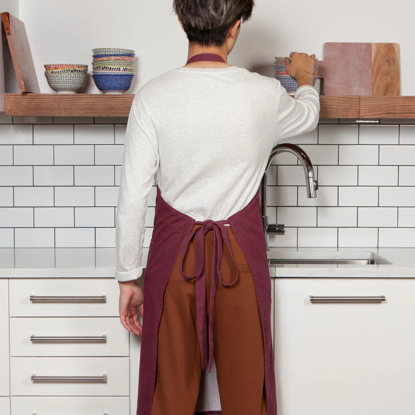 DANICA- Wine Heirloom Stonewash Apron - Image 2