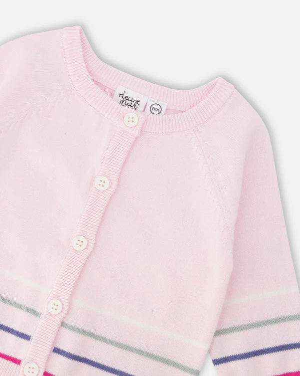 DEUX PAR DEUX - STRIPED BUTTON FRONT CARDIGAN - Image 4