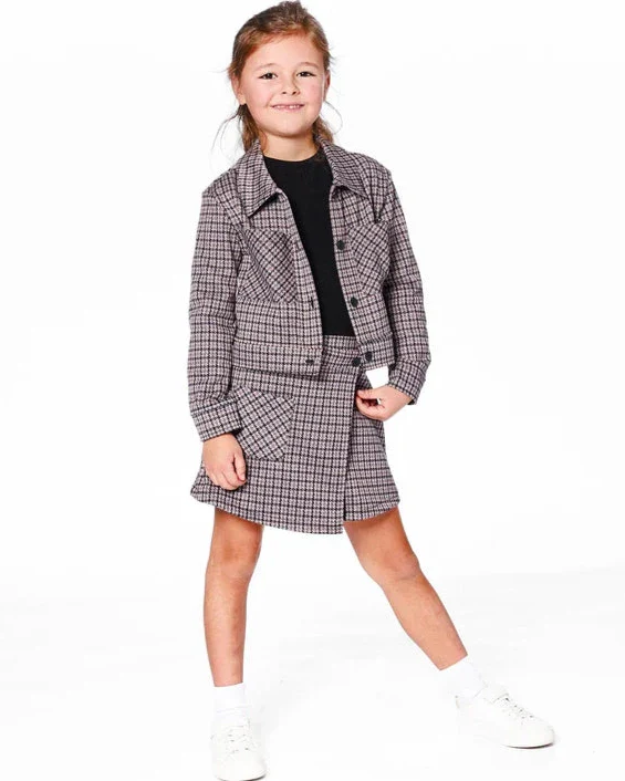 DEUX PAR DEUX- KIDS' JACQUARD HOUNDSTOOTH PATTERN KNIIT JACKET - Image 3
