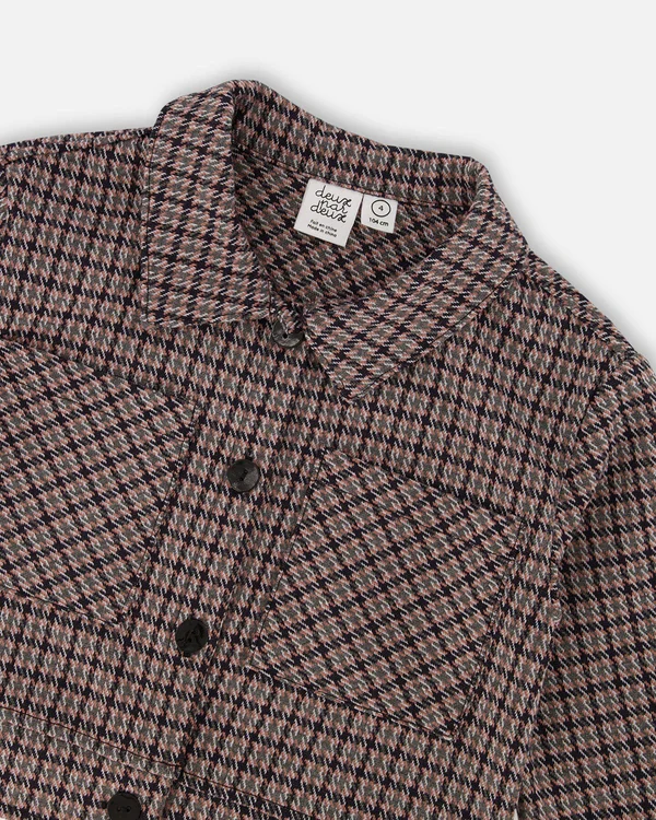 DEUX PAR DEUX- KIDS' JACQUARD HOUNDSTOOTH PATTERN KNIIT JACKET - Image 5