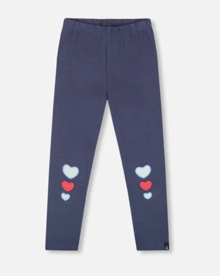 DEUX PAR DEUX - KIDS COTTON LEGGINGS W/HEARTS #H20I60