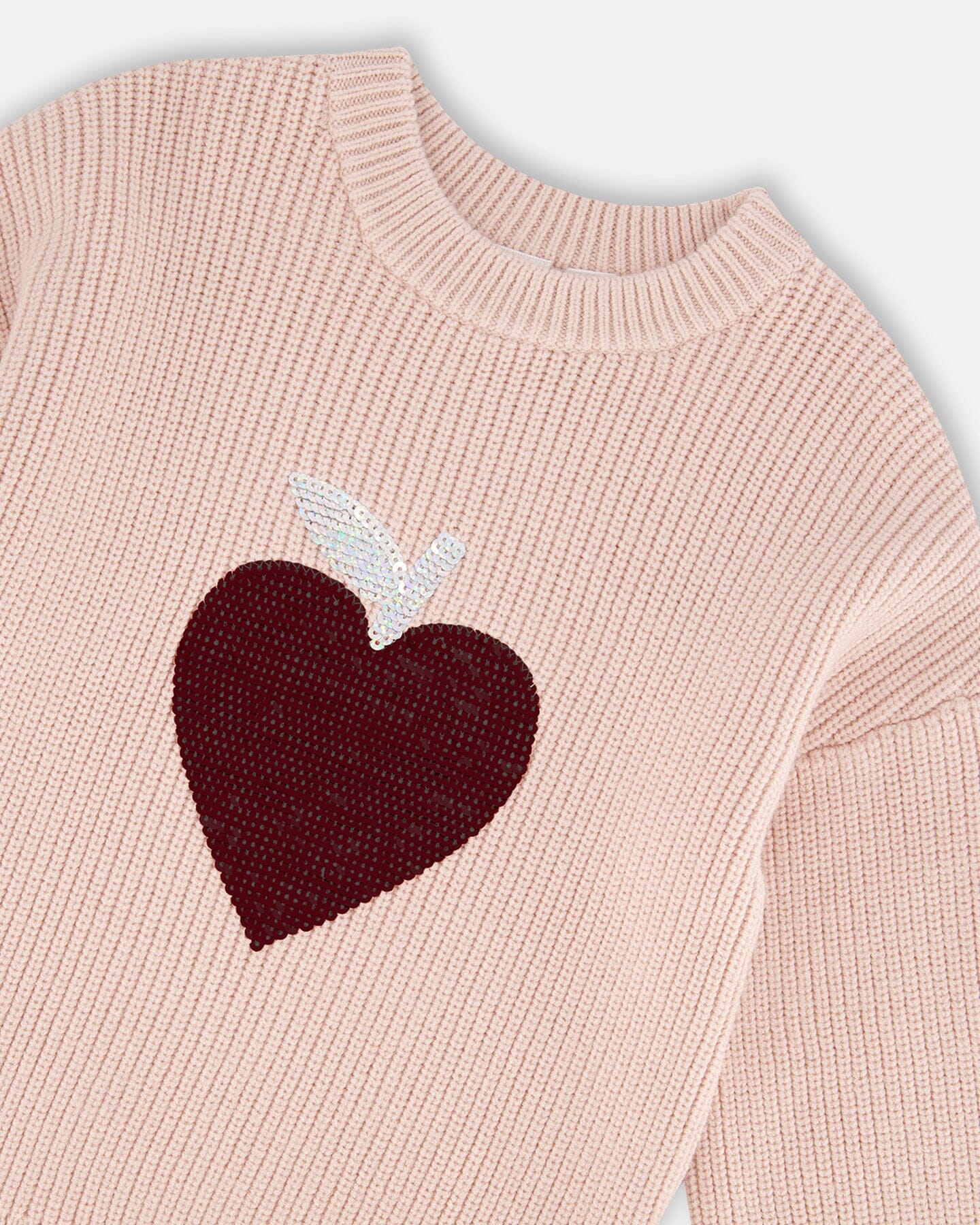 DEUX PAR DEUX - KIDS KNIT SWEATER W/SEQUIN HEART #H20IT72 - Image 5