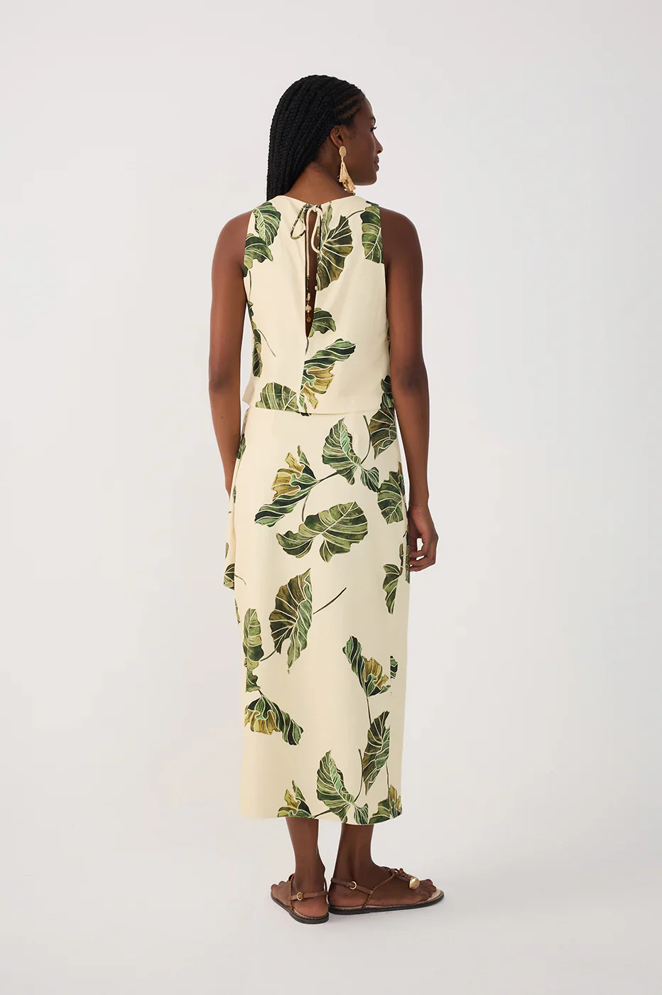 DRESS TO - WOMEN'S LEAF PRINT WRAP MIDI SKIRT - Image 2