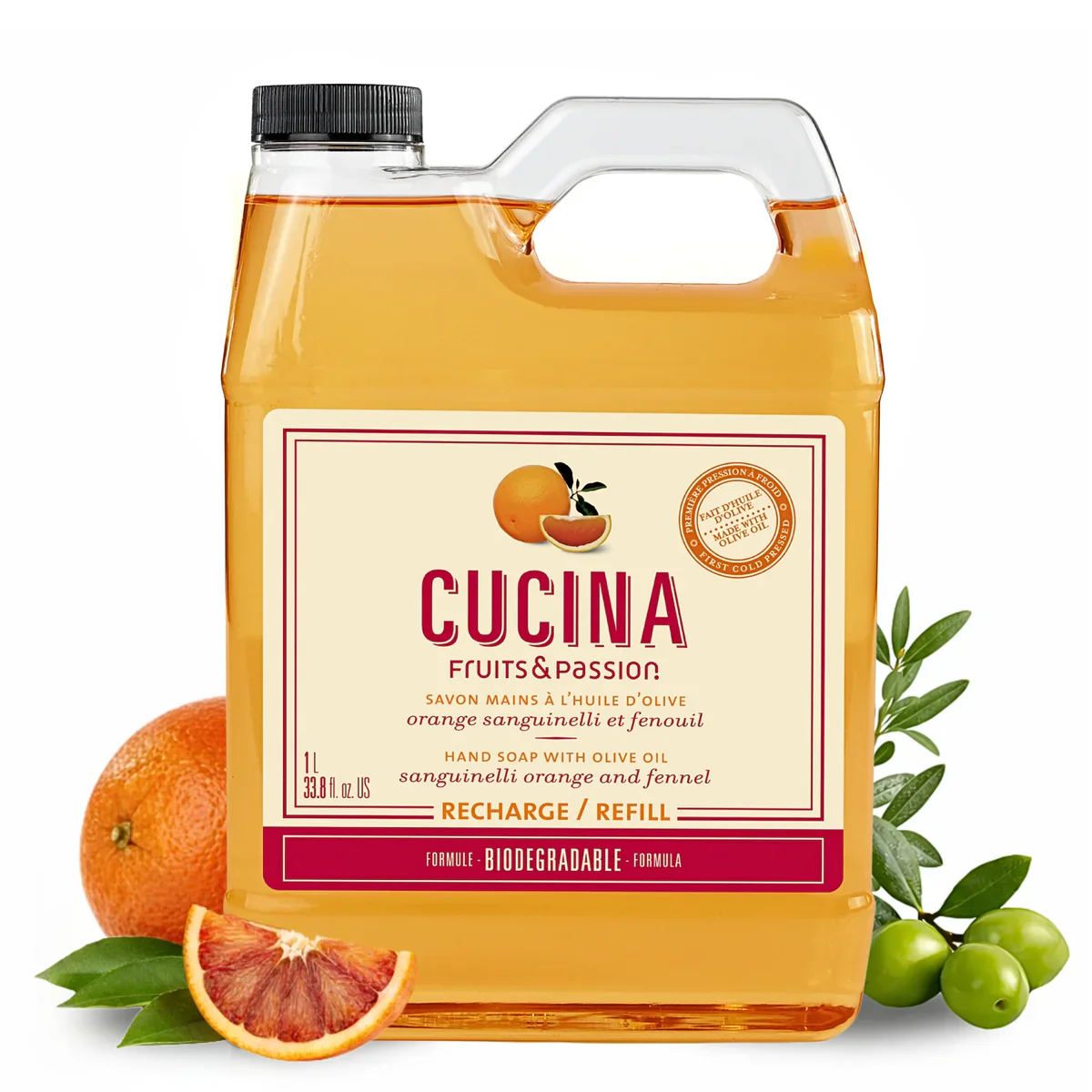CUCINA - SANGUINELLI ORANGE HAND SOAP REFILL 1 LTR