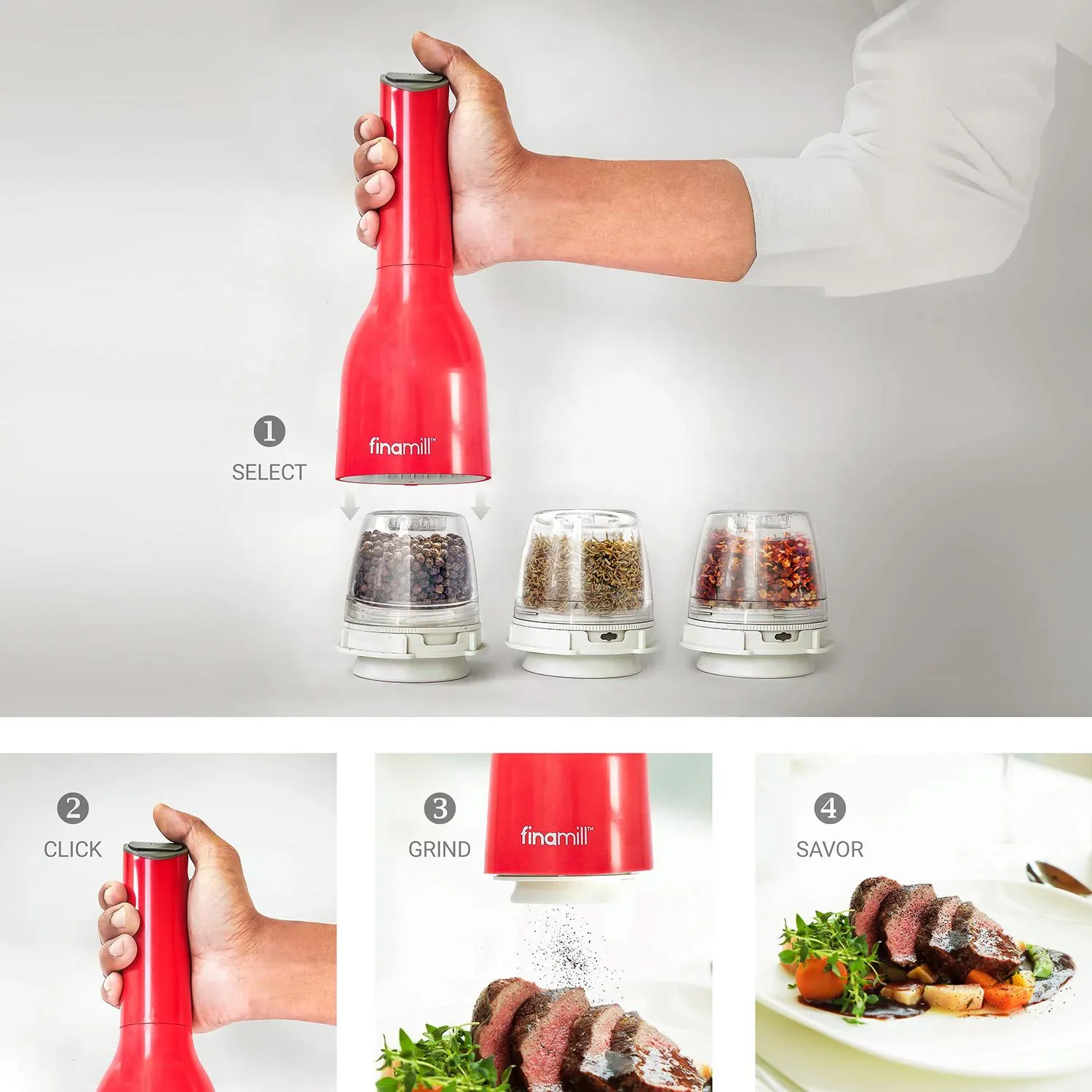FINAMILL- INTERCHANGEABLE SPICE GRINDER WITH 2 PODS - Image 2