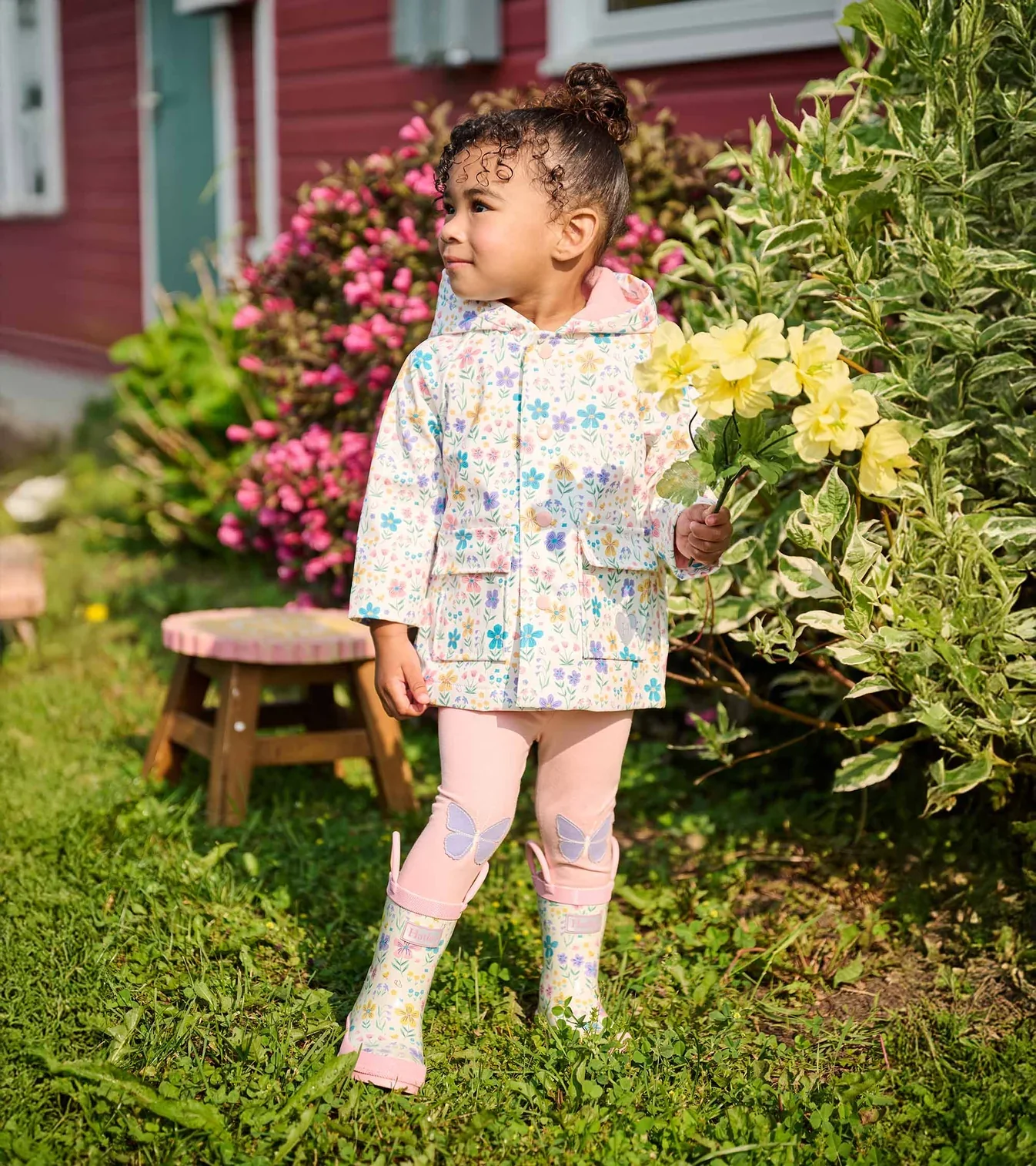HATLEY -  KIDS LITTLE GARDEN CHICKS SNAP RAIN COAT - Image 3