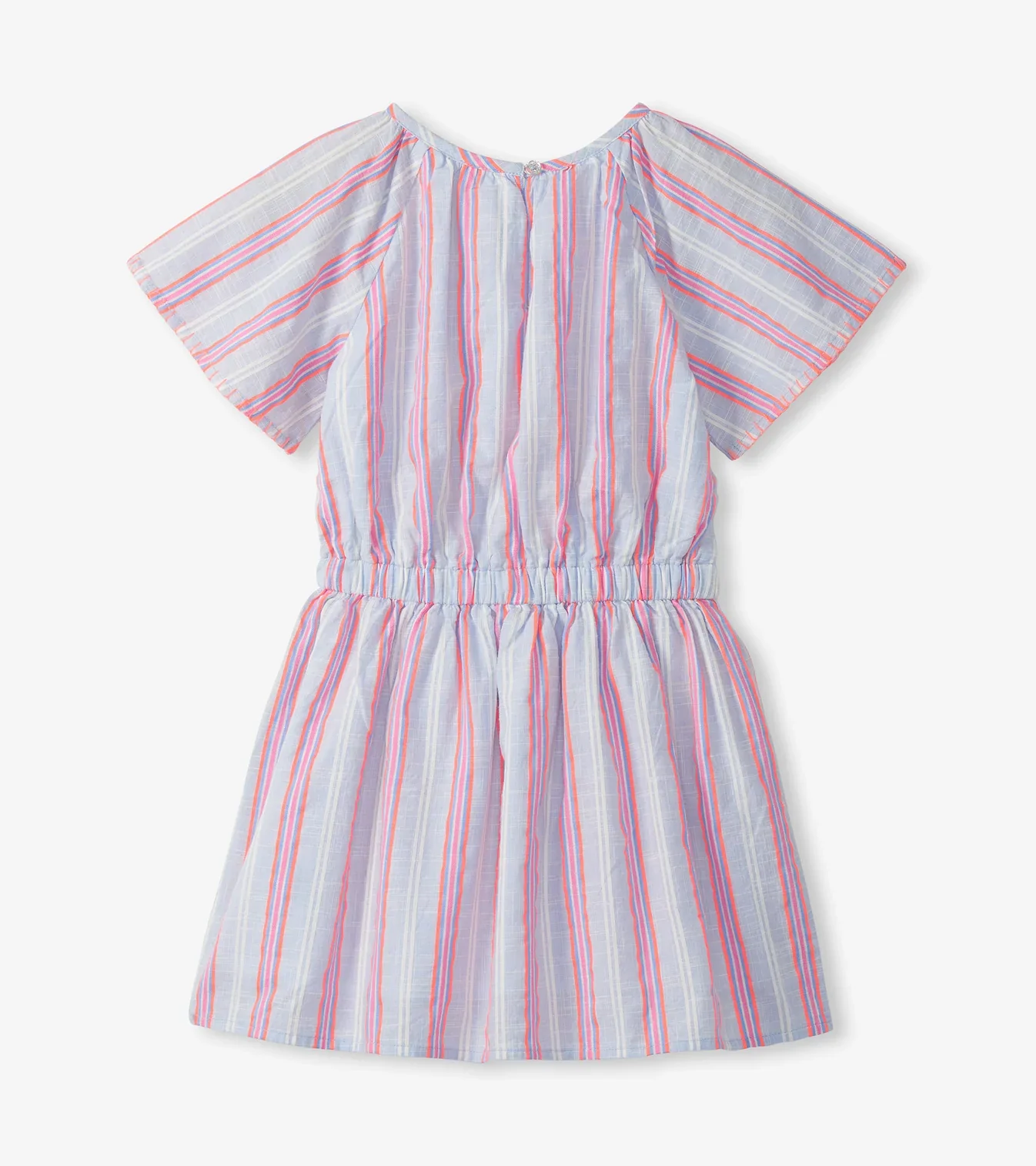 HATLEY -  KIDS NEON CHAMBRAY STRIPES WOVEN PLAY DRESS - Image 3
