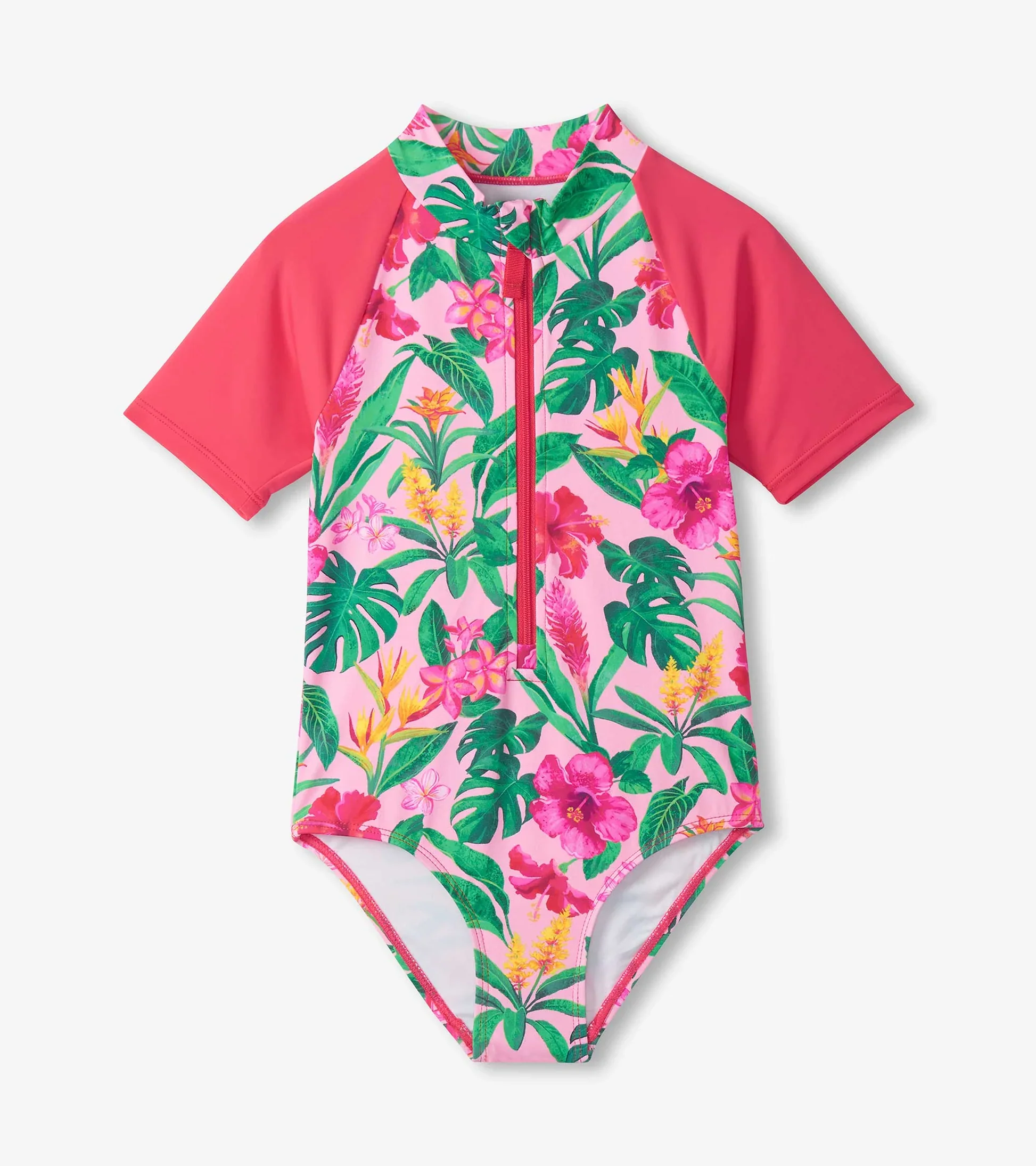 HATLEY - KIDS TROPICAL FLOWERS RASHGUARD ONE PIECE