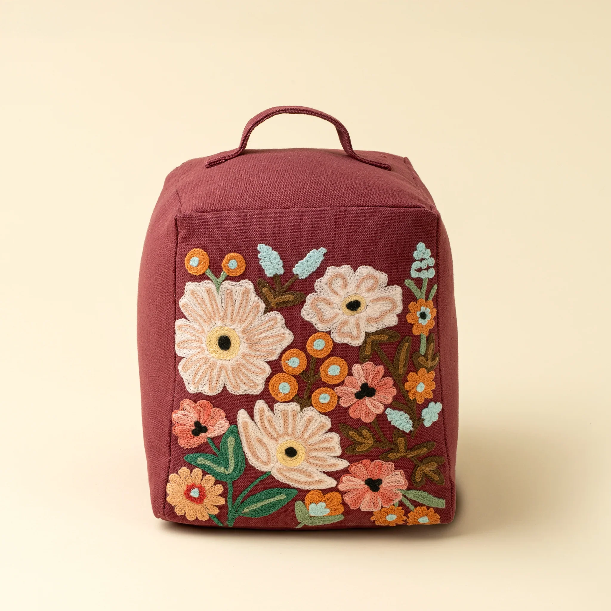 INDABA - EMBROIDERED FLORAL DOORSTOP
