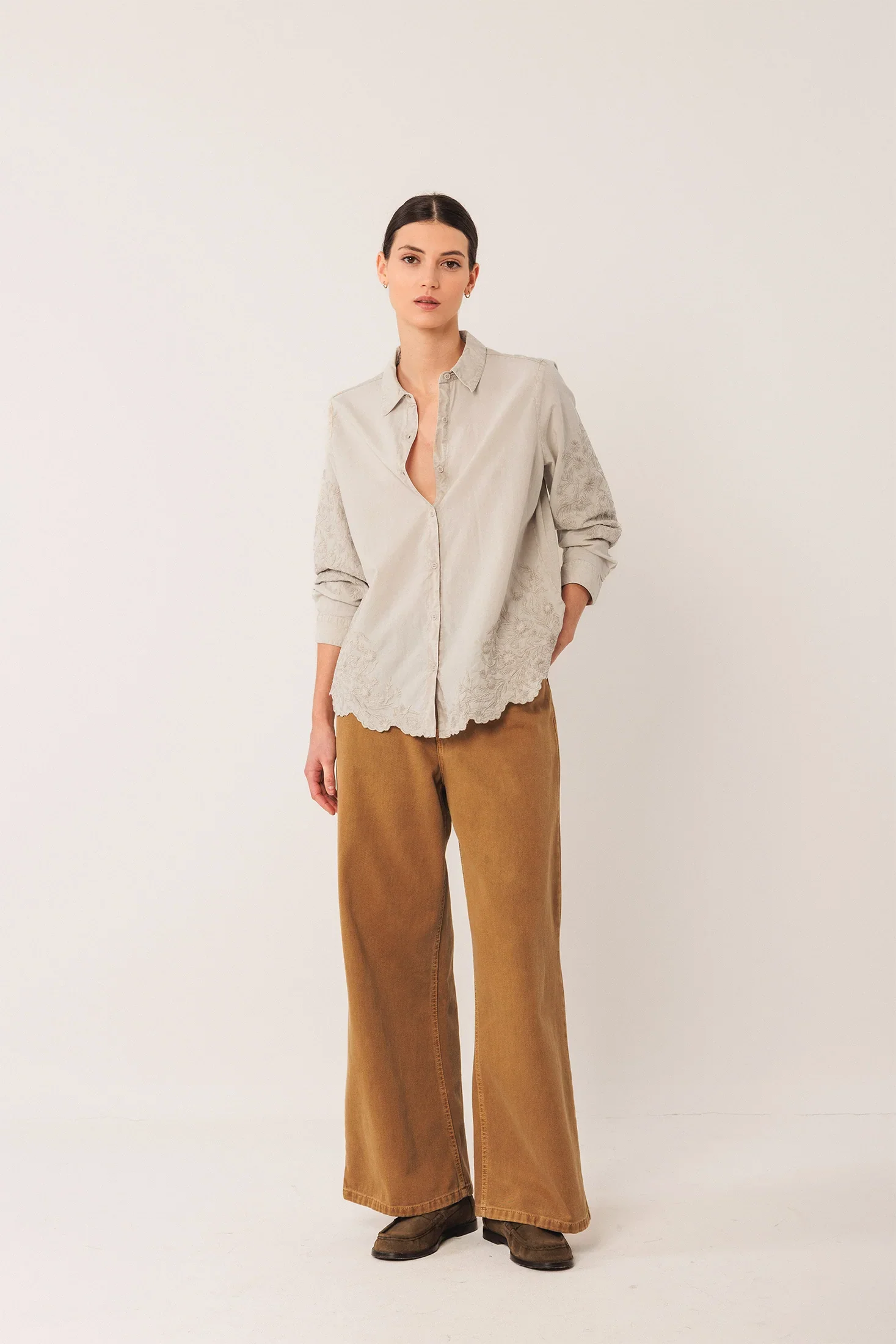 INDI & COLD- WOMEN'S EMBROIDERED VOILE SHIRT - Image 3