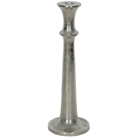 INDIA HOUSE- VINTAGE SILVER CANDLE HOLDER 14"