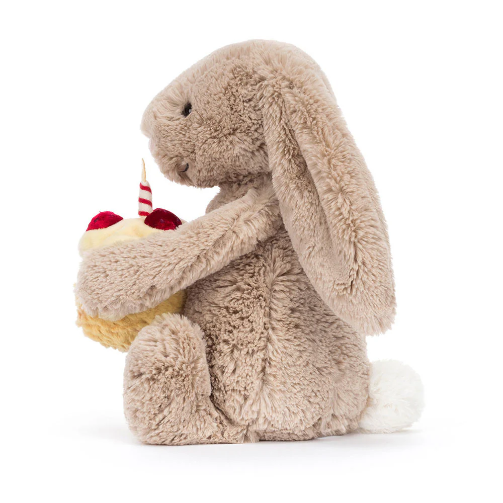 JELLYCAT - PLUSH TOY BASHFUL BEIGE BUNNY 'BIRTHDAY' - Image 3