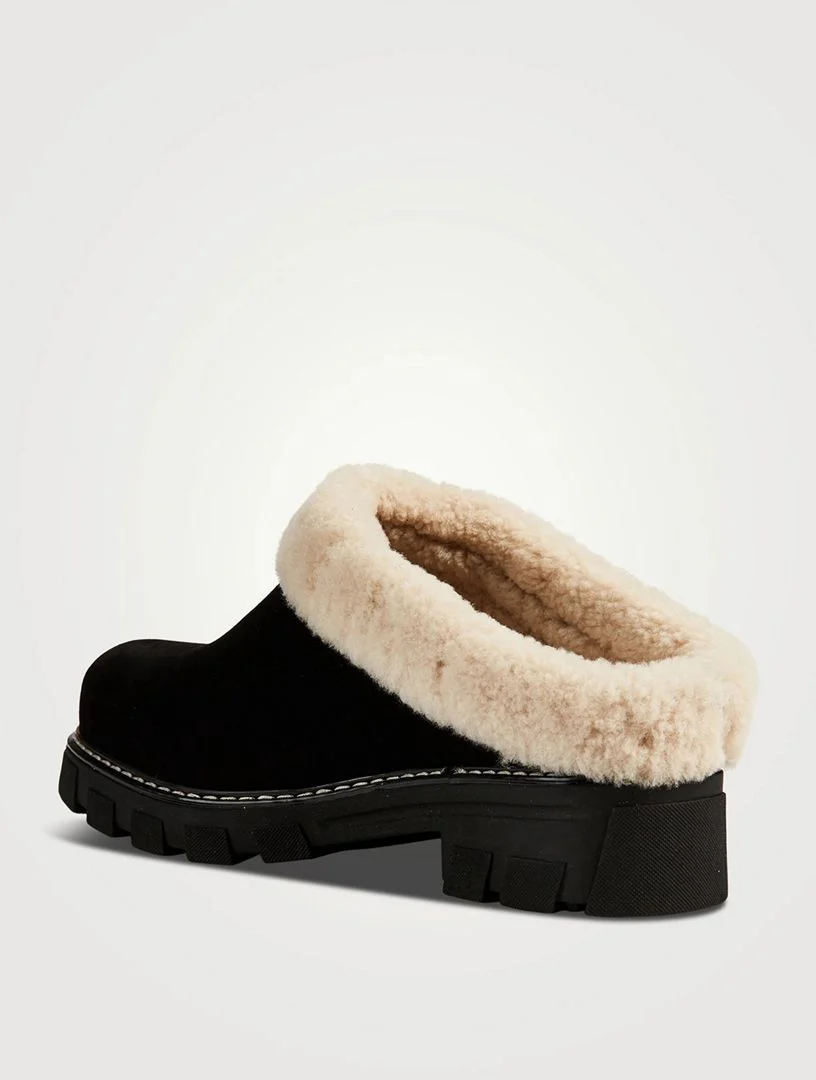 LA CANADIENNE- WOMEN'S ALWAYS SHEARLING-LINED SUEDE MULES - Image 3