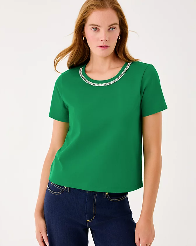 LILLY PULITZER - WOMEN'S CLAIRMONT RHINESTONE TOP - Image 4