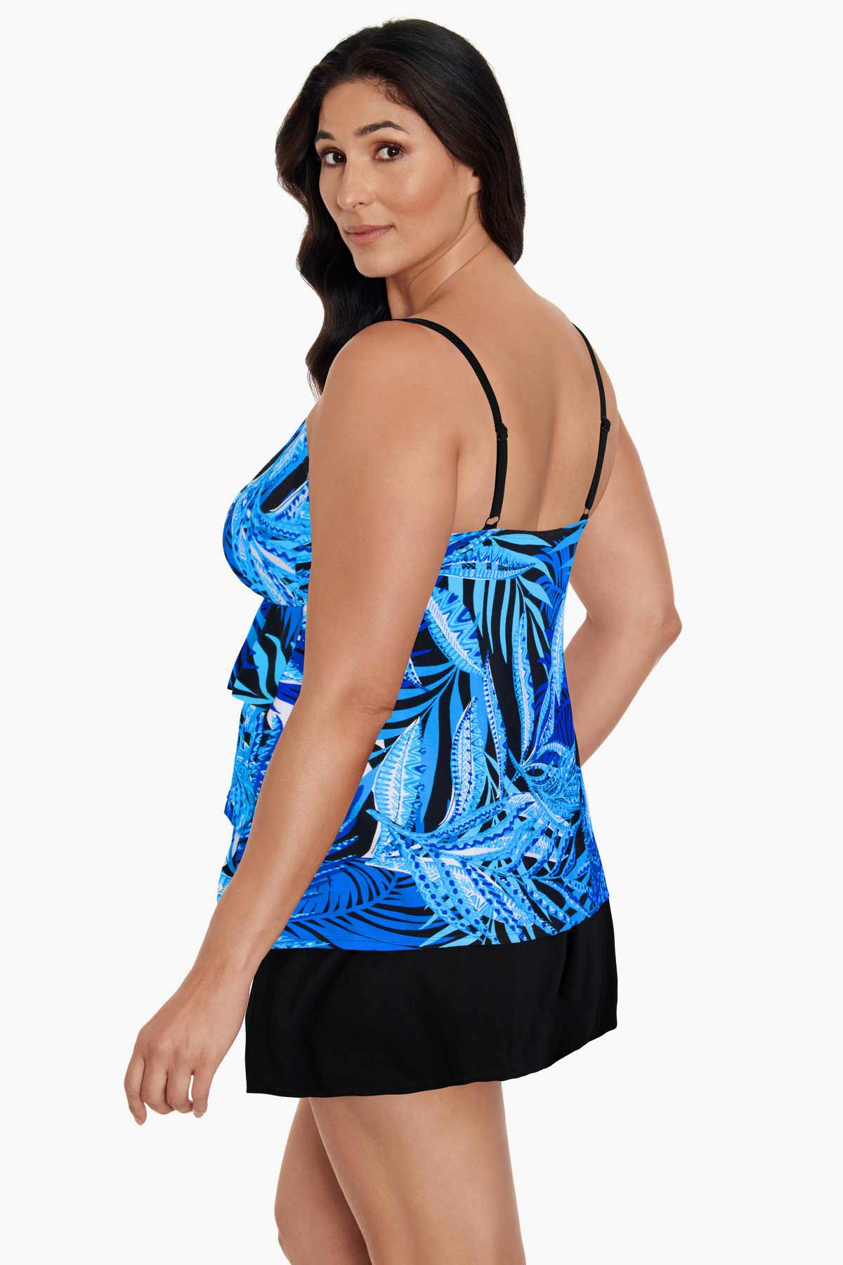 LONGITUDE- Ruffle Faux Skirtini W/ Pockets Long Torso One Piece Swimsuit - Image 2