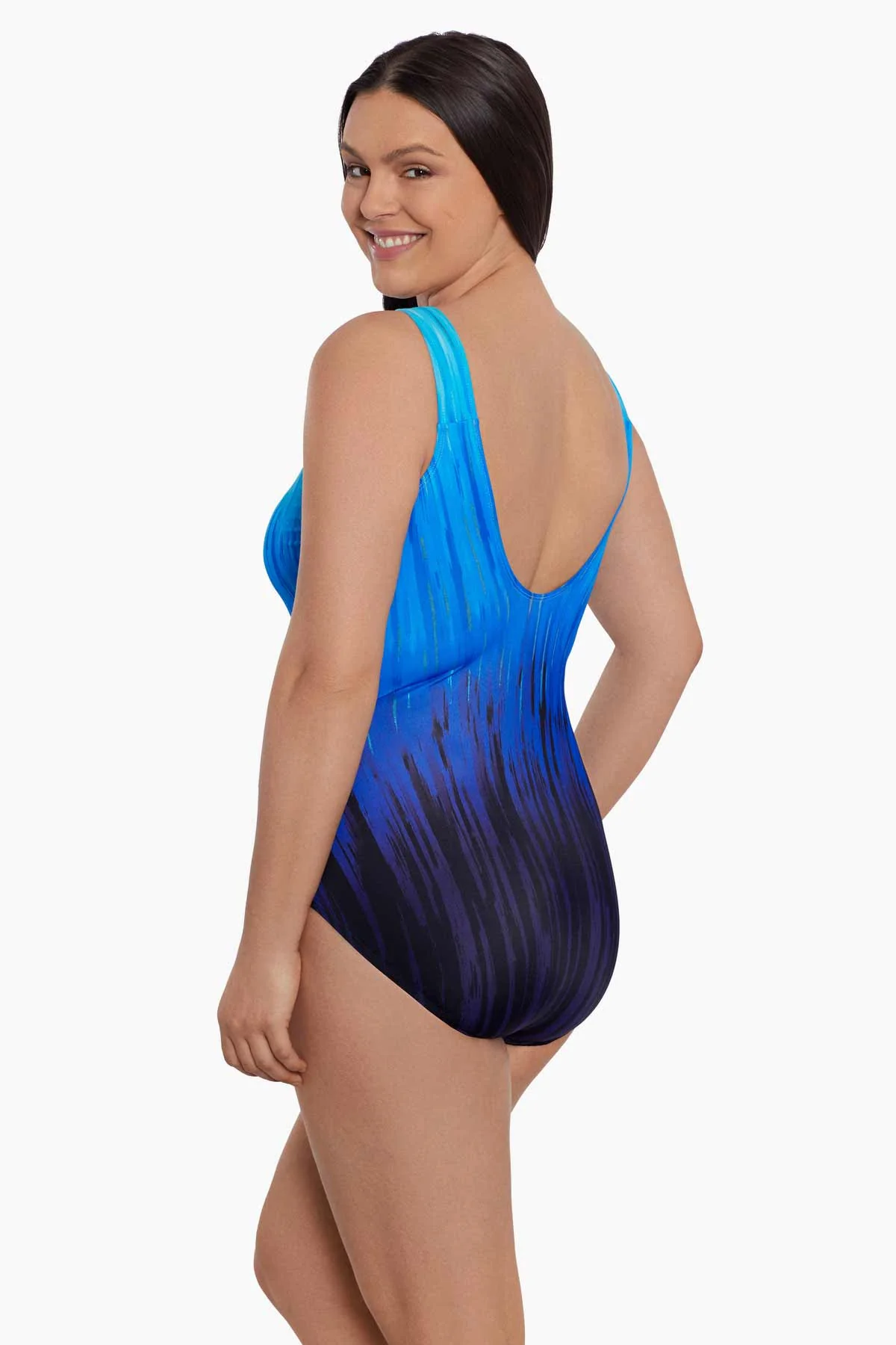 LONGITUDE- Scoopback High Neck Tank Long Torso One Piece Swimsuit - Image 2