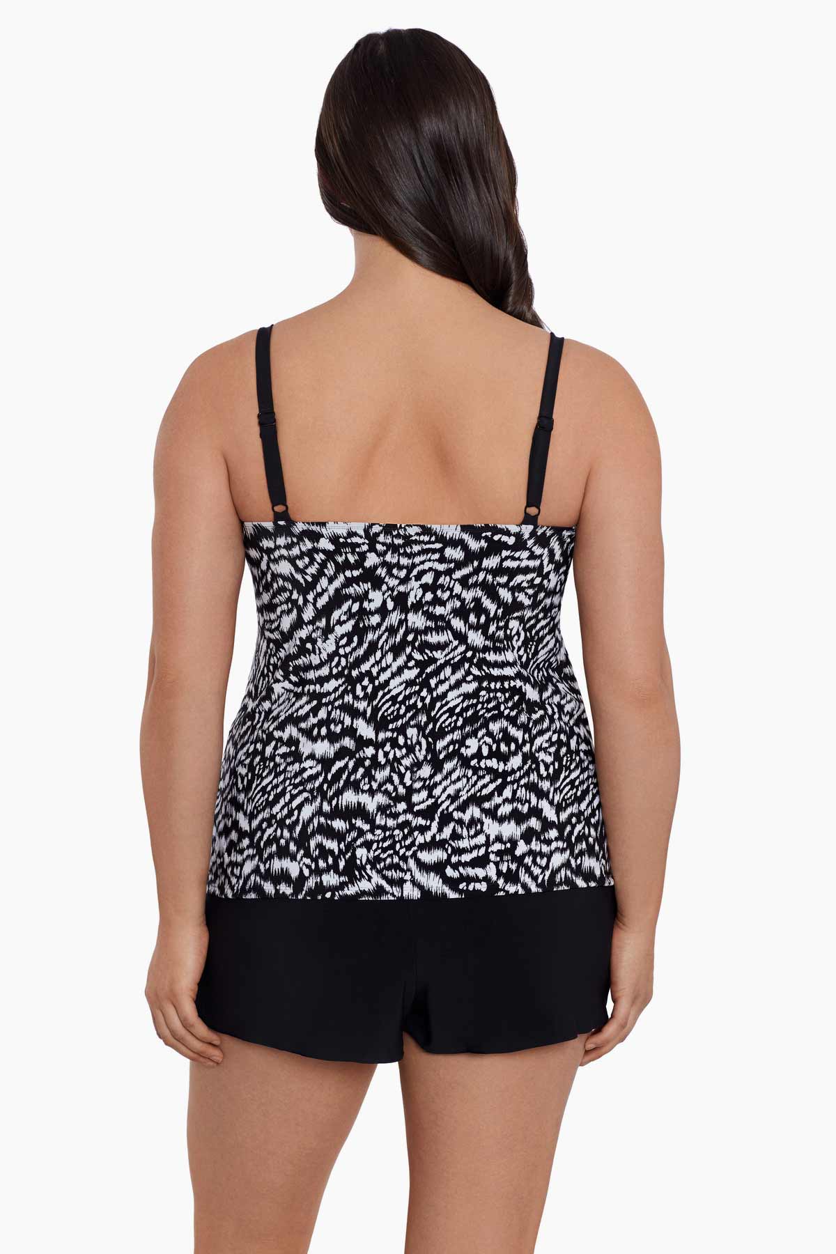 LONGITUDE- Ruffle Faux Shortini W/ Pockets Long Torso One Piece Swimsuit - Image 2