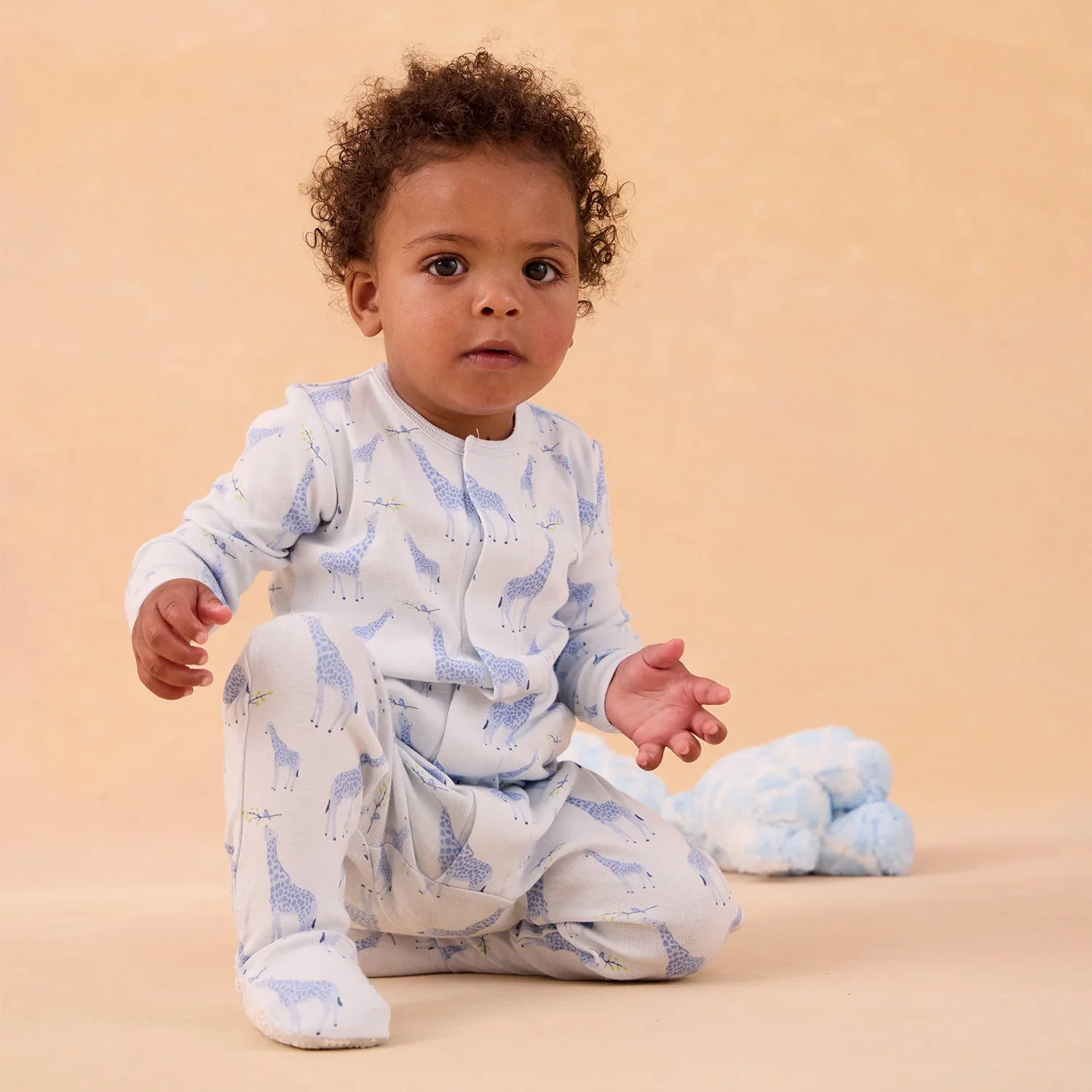 MAGNETIC ME - BLUE JOLIE GIRAFFE ORGANIC COTTON MAG FOOTIE - Image 2
