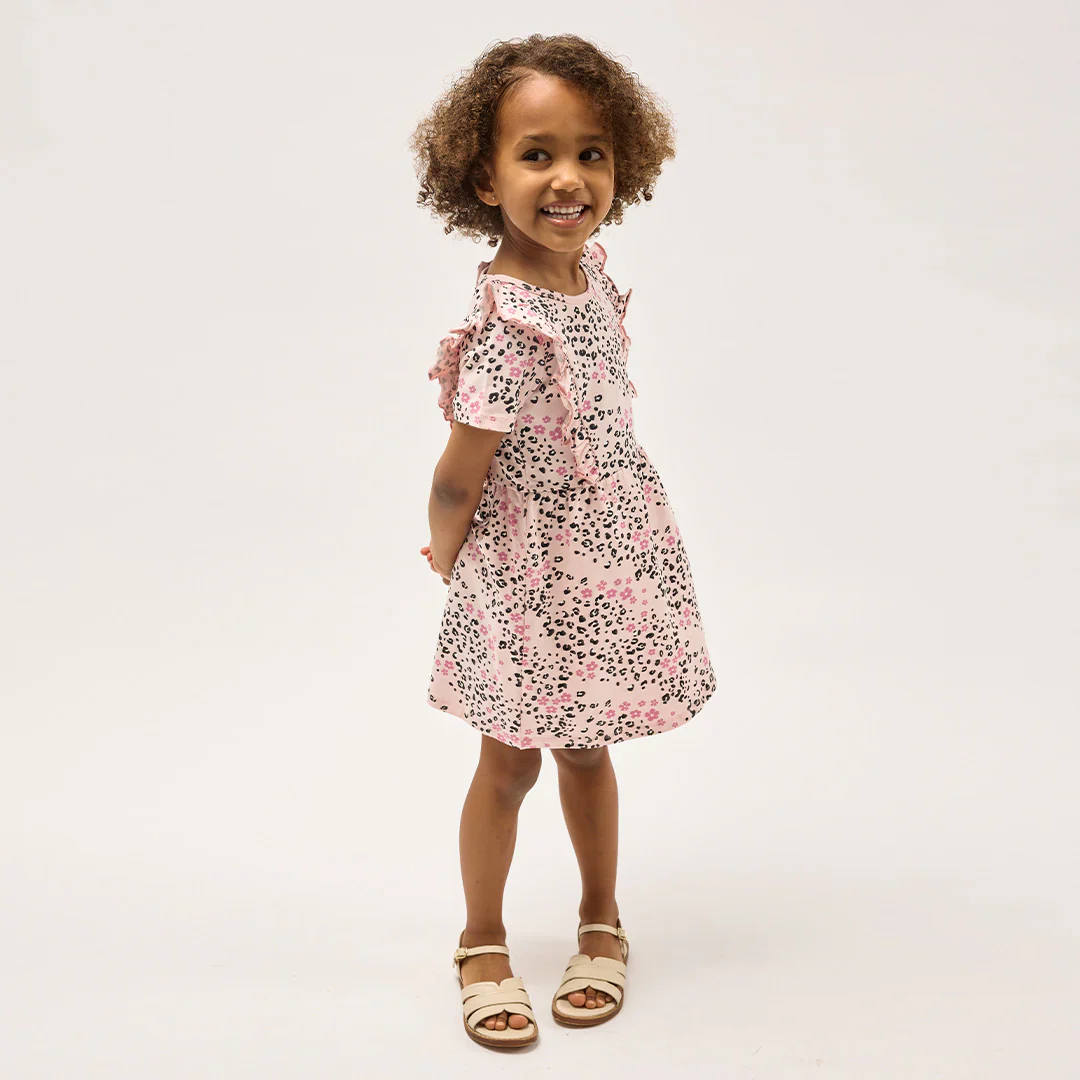 MILES THE LABEL - GIRL S/S DRESS KNIT-PINK LT. 26RMW02D02-B - Image 2