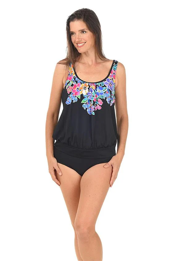 PENBROOKE- WOMEN'S ON THE FENCE BLOUSON TANKINI