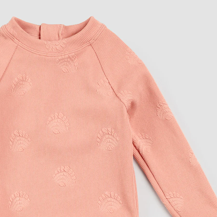 MILES THE LABEL- BABY RIBBED LONG-SLEEVE RASHGUARD SWIM SET - Image 2