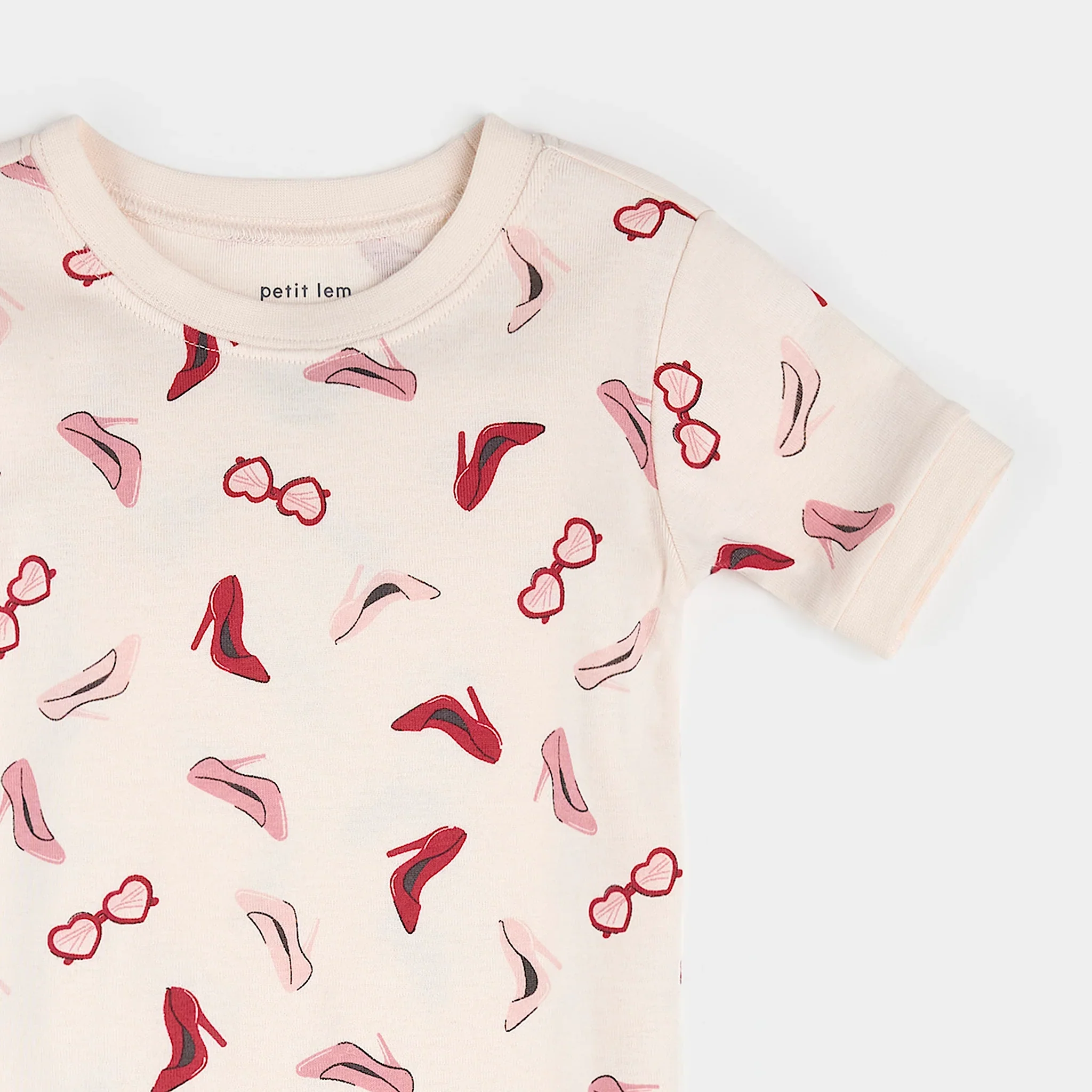 PETIT LEM- Kids Dress Up Print on Blush Short-Sleeved PJ Set - Image 2