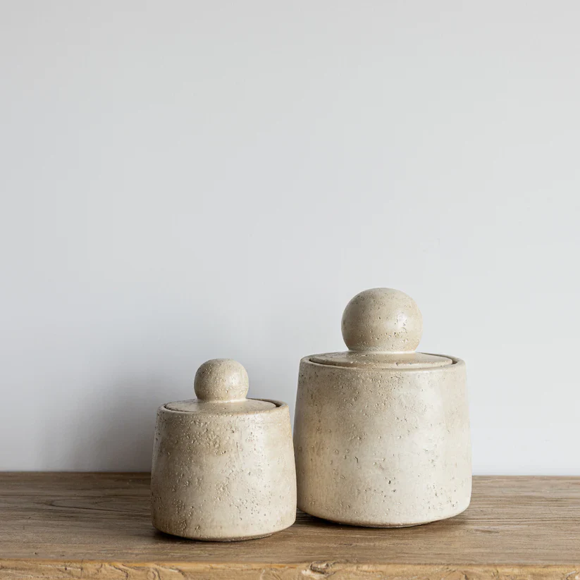 PINE - CANISTER LG CEMENT TRAVERTINE - Image 2