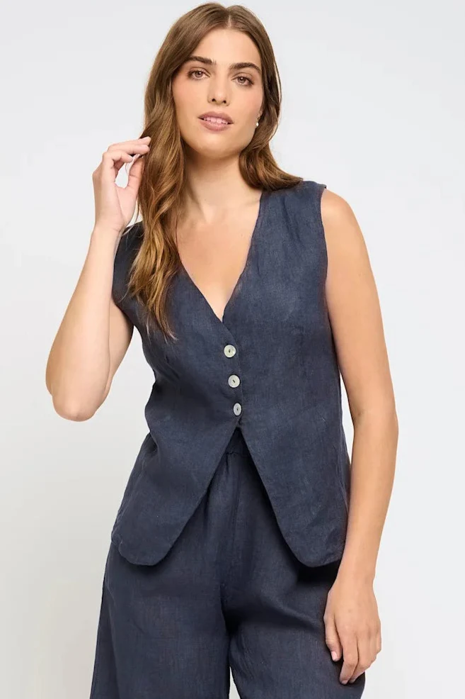 PISTACHE- WOMEN'S LINEN VEST - Image 2
