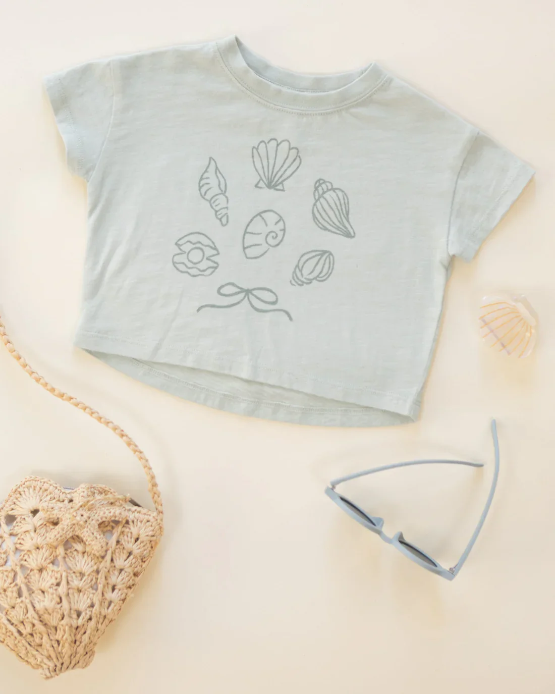 RYLEE + CRU - KIDS BOXY TEE SEASHELLS - Image 2