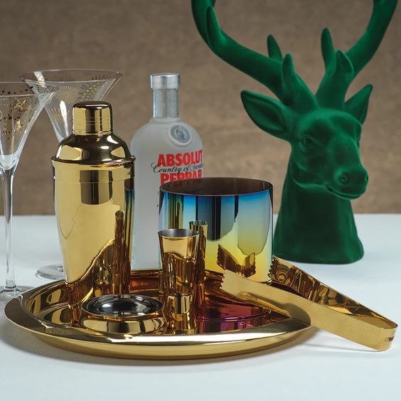 ZODAX- GOLD STAINLESS STEEL COCKTAIL SHAKER - Image 2
